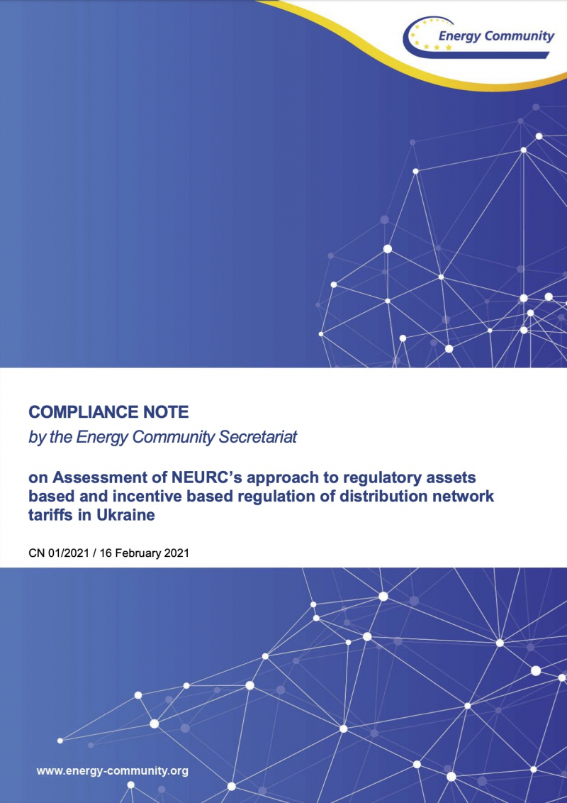 Assessment of NEURC’s approach to regulatory assets based and incentive based regulation of distribution network tariffs in Ukraine
