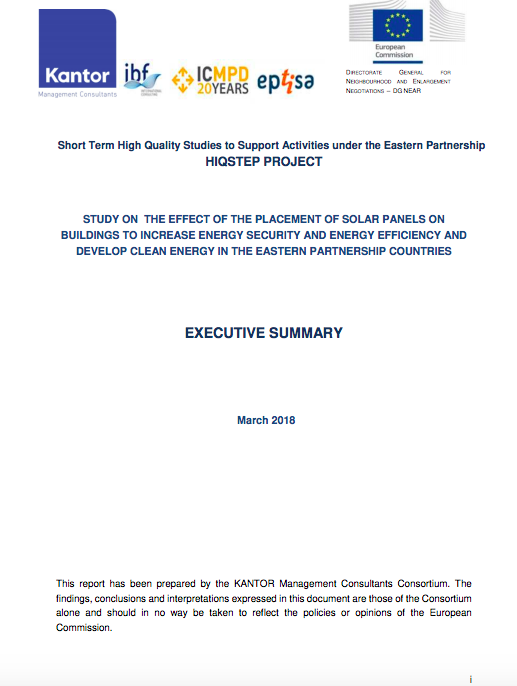 Study on the effect of the placement of solar panels on buildings in the Eastern Partnership countries