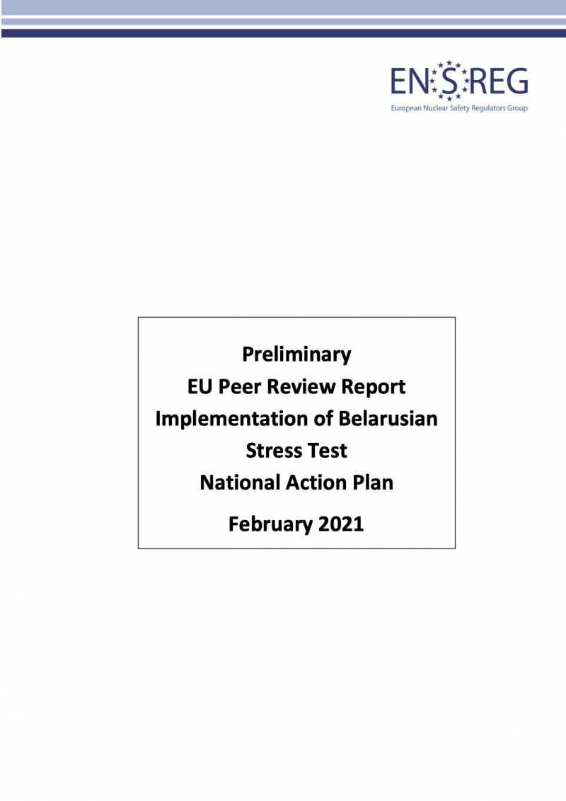 Preliminary EU Peer Review Report Implementation of Belarusian Stress Test National Action Plan