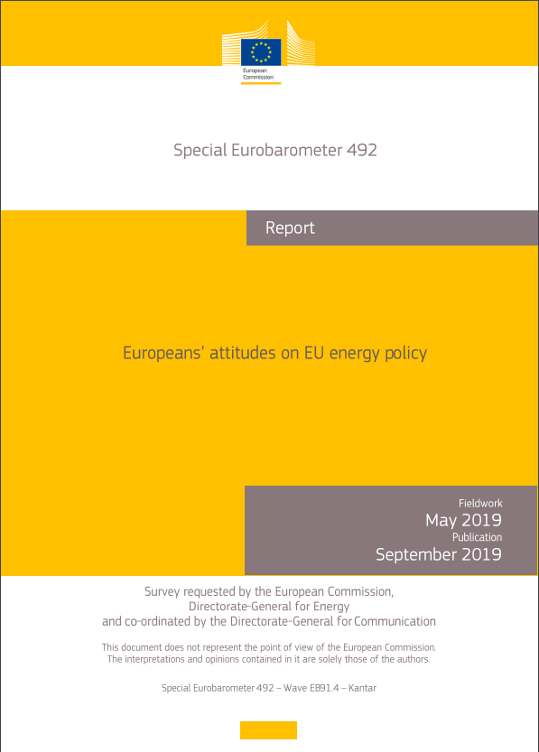 Special Eurobarometer report 492: Europeans attitudes on EU energy policy