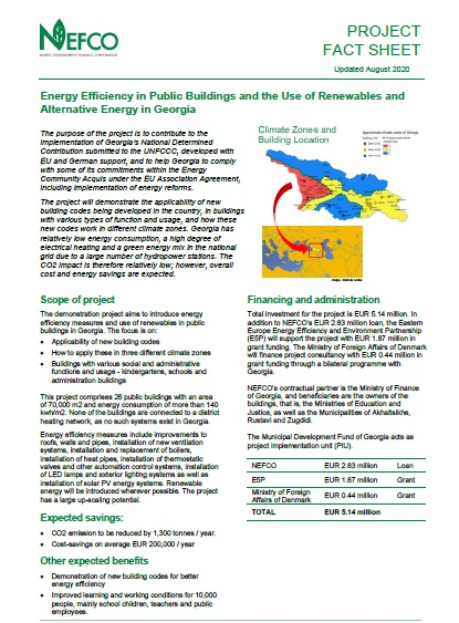 Energy Efficiency in Public Buildings and the Use of Renewables and Alternative Energy in Georgia