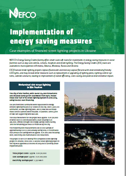 Factsheet: Implementation of energy saving measures in Ukraine