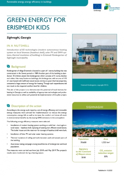 Georgia, Sighnaghi: Green energy for Erisimedi kids