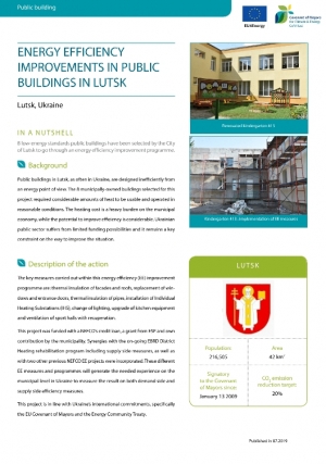 Ukraine, Lutsk: Energy efficiency improvements in public buildings in Lutsk