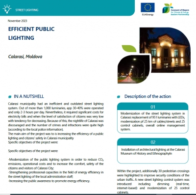 Moldova, Călărași: Iluminat public efficient