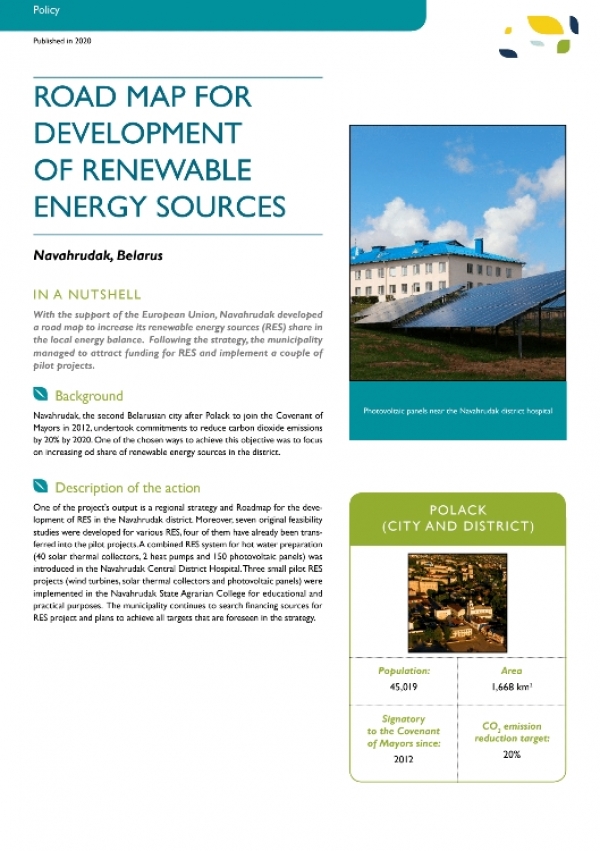 Belarus, Navahrudak: Road map for development of renewable energy sources